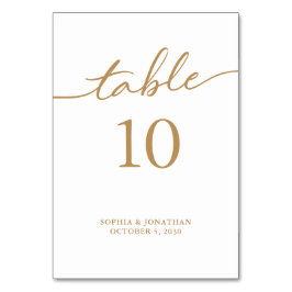 Numeração De Mesa Mesa 10 Casamento Personalizado da Caligrafia Dour