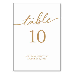 Numeração De Mesa Mesa 10 Casamento Personalizado da Caligrafia Dour