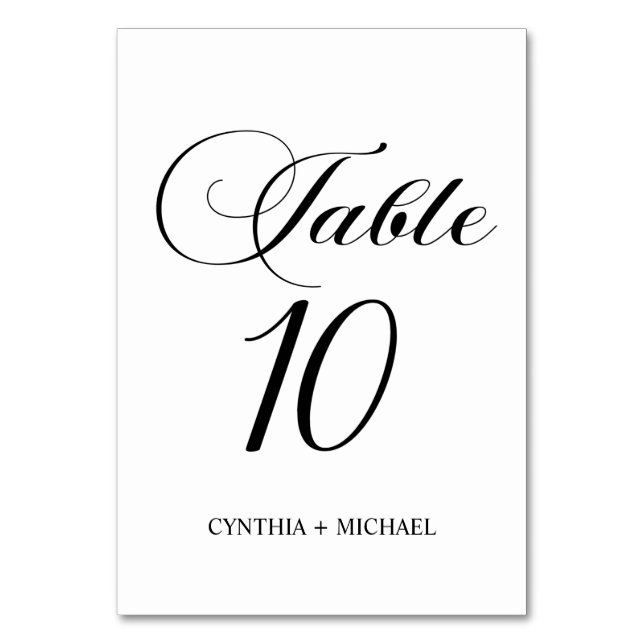 Numeração De Mesa Mesa 10 Número da Tabela de Casamento de Script Mo (Frente)