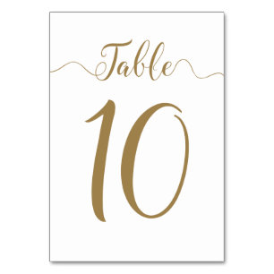 Numeração De Mesa Mesa 10 Números de Tabela de Casamento Dourado
