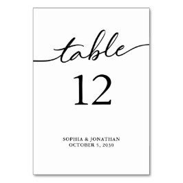Numeração De Mesa Mesa 12 Caligrafia Preta Casamento Personalizado