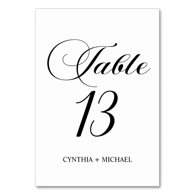Numeração De Mesa Mesa 13 Número da Tabela de Casamento de Script Mo (Frente)