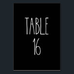 Numeração De Mesa Mesa 16 Rae Dunn Pottery Black Mesa Card<br><div class="desc">Mesa 16. Preto e Branco simples. Rae Dunn. Entre em contato com o Designer para fazer o número correto de números de tabela para seu evento.</div>