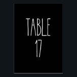 Numeração De Mesa Mesa 17 Rae Dunn Pottery Black Mesa Card<br><div class="desc">Mesa 17. Preto e Branco simples. Rae Dunn. Entre em contato com o Designer para fazer o número correto de números de tabela para seu evento.</div>