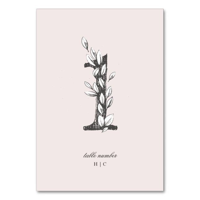 Numeração De Mesa Mesa 1 Belo Blush Floral Number Casamento (Frente)
