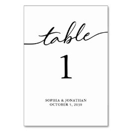 Numeração De Mesa Mesa 1 Casamento Personalizado por Caligrafia Pret