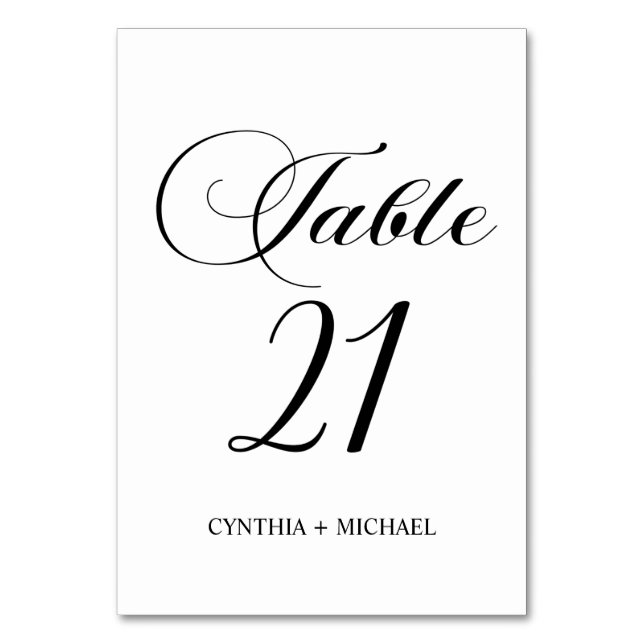 Numeração De Mesa Mesa 21 Número da Tabela de Casamento de Script Mo (Frente)