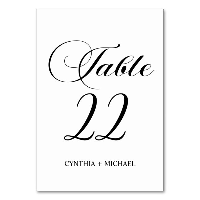 Numeração De Mesa Mesa 22 Número da Tabela de Casamento de Script Mo (Frente)