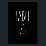 Numeração De Mesa Mesa 23 Rae Dunn Pottery Black Mesa Card<br><div class="desc">Mesa 23. Preto e Branco simples. Rae Dunn. Entre em contato com o Designer para fazer o número correto de números de tabela para seu evento.</div>