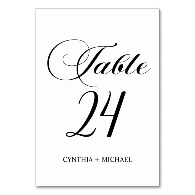 Numeração De Mesa Mesa 24 Número da Tabela de Casamento de Script Mo (Frente)
