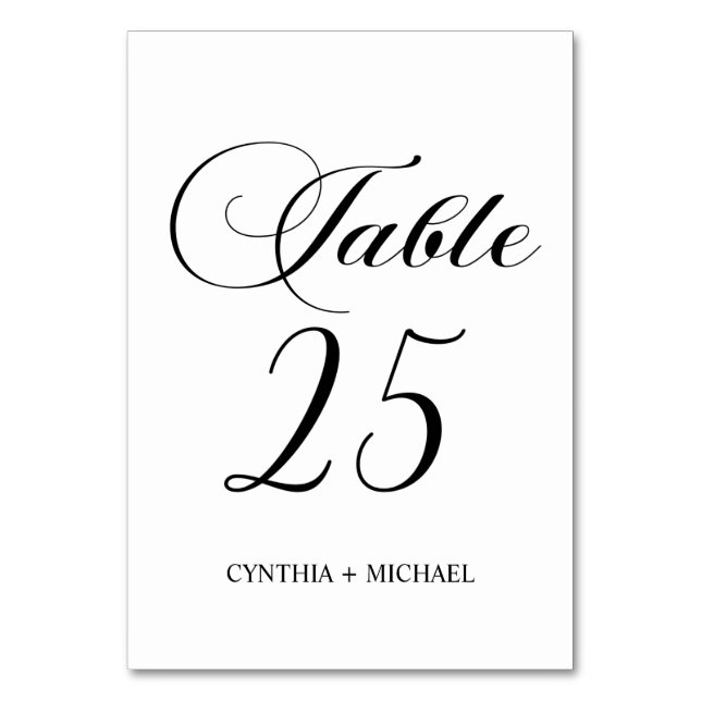 Numeração De Mesa Mesa 25 Número da Tabela de Casamento de Script Mo (Frente)