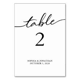 Numeração De Mesa Mesa 2 Caligrafia Preta Casamento Personalizado
