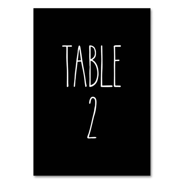 Numeração De Mesa Mesa 2 Rae Dunn Pottery Black Mesa Card (Frente)