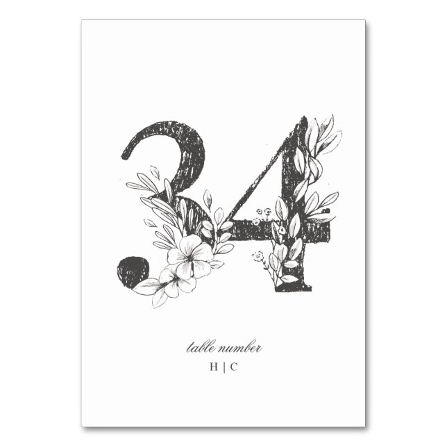 Numeração De Mesa Mesa 34 Belo Casamento Floral De Ferro Escrito (Frente)