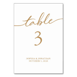 Numeração De Mesa Mesa 3 Casamento Personalizado da Caligrafia Doura