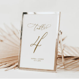 Numeração De Mesa Mesa 4 da caligrafia moderna elegante