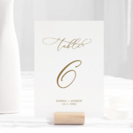 Numeração De Mesa Mesa 6 da caligrafia moderna elegante