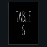 Numeração De Mesa Mesa 6 Rae Dunn Pottery Black Mesa Card<br><div class="desc">Mesa 6. Preto e Branco simples. Rae Dunn. Entre em contato com o Designer para fazer o número correto de números de tabela para seu evento.</div>