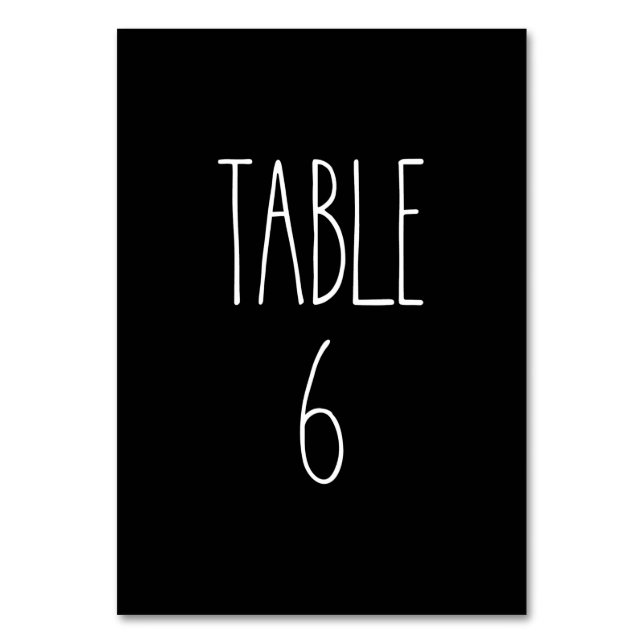 Numeração De Mesa Mesa 6 Rae Dunn Pottery Black Mesa Card (Frente)