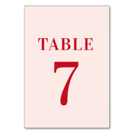 Numeração De Mesa Mesa 7 de Casamento Retro Minimalista Vermelho e R
