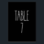Numeração De Mesa Mesa 7 Rae Dunn Pottery Black Mesa Card<br><div class="desc">Mesa 7. Preto e Branco simples. Rae Dunn. Entre em contato com o Designer para fazer o número correto de números de tabela para seu evento.</div>