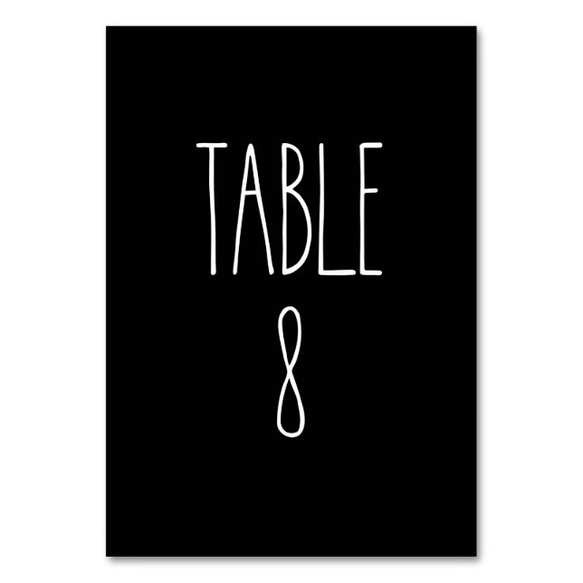 Numeração De Mesa Mesa 8 Rae Dunn Pottery Black Mesa Card (Frente)