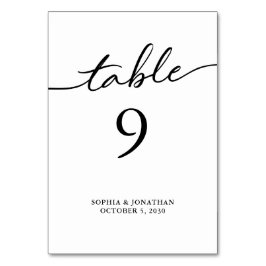 Numeração De Mesa Mesa 9 Casamento Personalizado da Caligrafia Negra