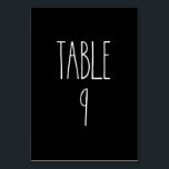 Numeração De Mesa Mesa 9 Rae Dunn Pottery Black Mesa Card<br><div class="desc">Mesa 9. Preto e Branco simples. Rae Dunn. Entre em contato com o Designer para fazer o número correto de números de tabela para seu evento.</div>