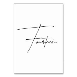 Numeração De Mesa Mesa Calligráfica Elegante Número da tabela 14