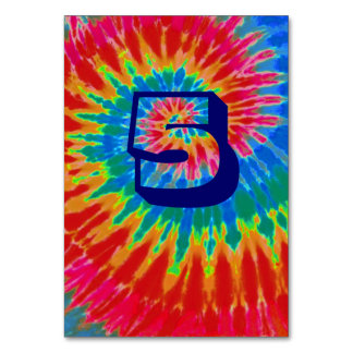 Numeração De Mesa Mesa Cinco de Casamento Spiral Tie Dye