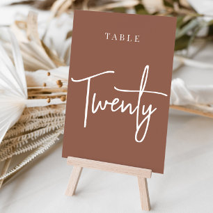 Numeração De Mesa Mesa com script da mão de ferrugem 20