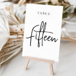 Numeração De Mesa Mesa com script preto e branco 50<br><div class="desc">Cartões simples e chic em preto e branco clássico fazem uma declaração elegante no seu casamento ou evento. Design apresenta "mesa [number]" em uma combinação de olhares de serif clássica e de caracteres de script manuscritos. Design repete-se de ambos os lados. Cartões numerados individualmente vendidos separadamente; solicite cada número de...</div>