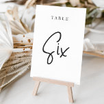 Numeração De Mesa Mesa com script preto e branco SEX<br><div class="desc">Cartões simples e chic em preto e branco clássico fazem uma declaração elegante no seu casamento ou evento. Design apresenta "mesa [number]" em uma combinação de olhares de serif clássica e de caracteres de script manuscritos. Design repete-se de ambos os lados. Cartões numerados individualmente vendidos separadamente; solicite cada número de...</div>