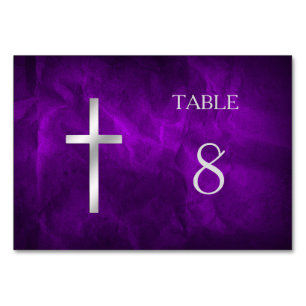 Numeração De Mesa Mesa da Cruz Cristã de Prata Roxa