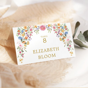 Numeração De Mesa Mesa de Assento de Casamento com Flores Silvestres