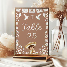 Numeração De Mesa Mesa de Batismo e 1º Aniversário Brown Cielito Lin