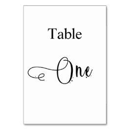 Numeração De Mesa Mesa de caligrafia branca escura Elegante