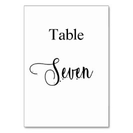 Numeração De Mesa Mesa de caligrafia branca escura Elegante 7
