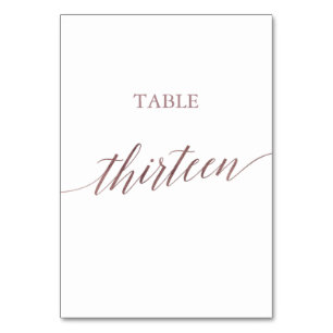 Numeração De Mesa Mesa de Caligrafia Dourada Elegante, Treze