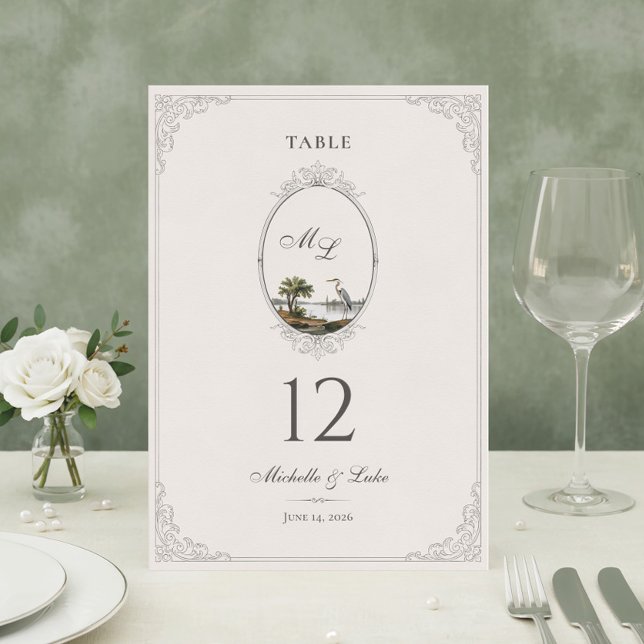 Numeração De Mesa Mesa de Casamento com Monograma Rústico Francês An (Criador carregado)