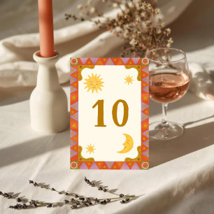 Numeração De Mesa Mesa de Casamento de Boho Colorido de Onda Colorid