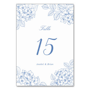 Numeração De Mesa Mesa de Casamento de Hortênsia Azul Floral Elegant