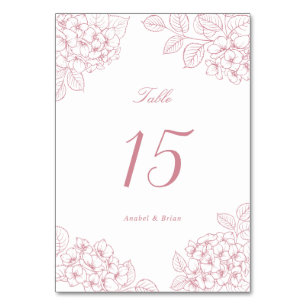 Numeração De Mesa Mesa de casamento de Hortênsia Rosa Elegante Flora