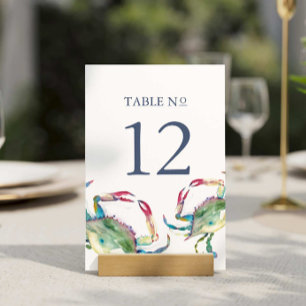 Numeração De Mesa Mesa de Casamento de Praia Número Caranguejo Azul