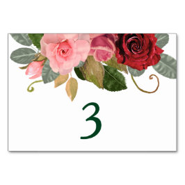Numeração De Mesa Mesa de Casamento de Rosa Vermelha e Rosa Rosa Ros