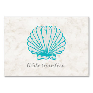 Numeração De Mesa Mesa de Casamento de Seashell Russo Turquesa