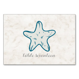 Numeração De Mesa Mesa de Casamento de Starfish Rustic Real Blue