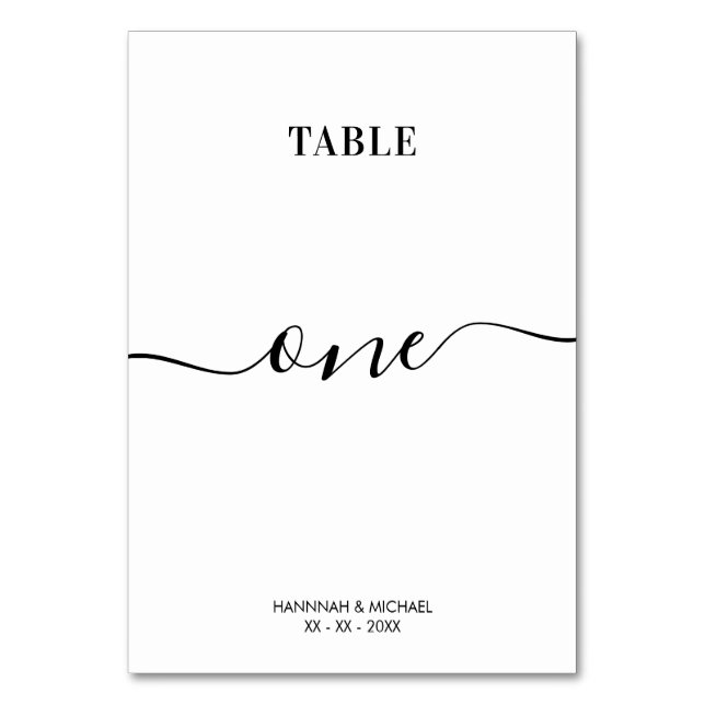 Numeração De Mesa Mesa de Casamento Elegante Um (Verso)