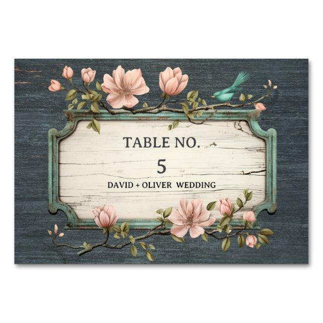 Numeração De Mesa Mesa de Casamento Floral de Girassóis Rústicos Vin (Frente)