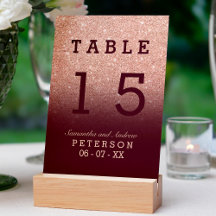 mesa de casamento ombre vermelho-burgundy rosa